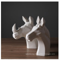 White Ceramic Animal Head Animal Decoration Creative Crafts Home Decoration